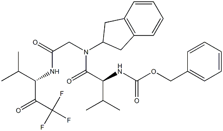 (2S)-2-[(Benzyloxy)carbonylamino]-N-[(2,3-dihydro-1H-inden)-2-yl]-N-[[[(S)-1-(trifluoroacetyl)-2-methylpropyl]carbamoyl]methyl]-3-methylbutanamide 구조식 이미지