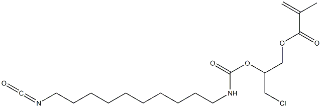 Methacrylic acid 3-chloro-2-[10-isocyanatodecylcarbamoyloxy]propyl ester 구조식 이미지