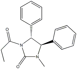 [4R,5R,(+)]-4,5-Dihydro-4,5-diphenyl-1-methyl-3-propionyl-1H-imidazole-2(3H)-one 구조식 이미지