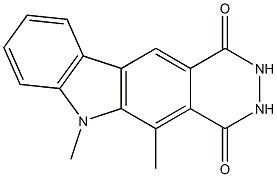 5-Methyl-6-methyl-6H-pyridazino[4,5-b]carbazole-1,4(2H,3H)-dione Structure