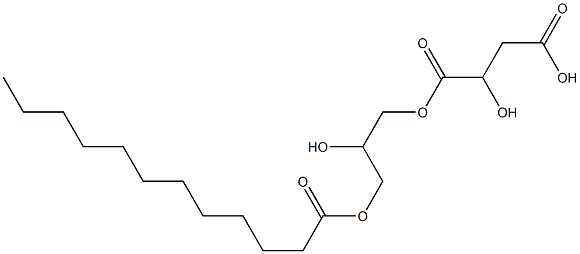 L-Malic acid hydrogen 1-(2-hydroxy-3-dodecanoyloxypropyl) ester 구조식 이미지