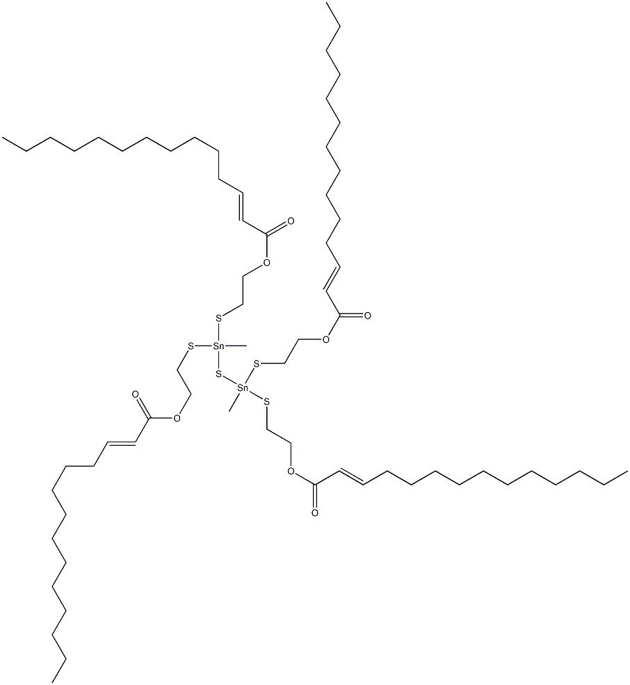 Bis[methylbis[[2-(1-tridecenylcarbonyloxy)ethyl]thio]stannyl] sulfide Structure