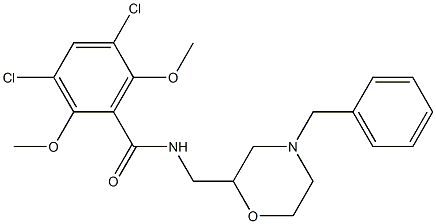 N-(4-Benzylmorpholin-2-ylmethyl)-3,5-dichloro-2,6-dimethoxybenzamide 구조식 이미지