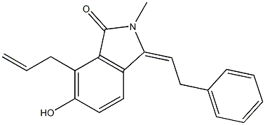 6-Hydroxy-2-methyl-7-(2-propenyl)-3-(2-phenylethylidene)-2H-isoindol-1-one 구조식 이미지