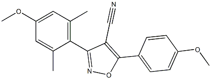 5-(4-Methoxyphenyl)-3-(2,6-dimethyl-4-methoxyphenyl)-isoxazole-4-carbonitrile Structure