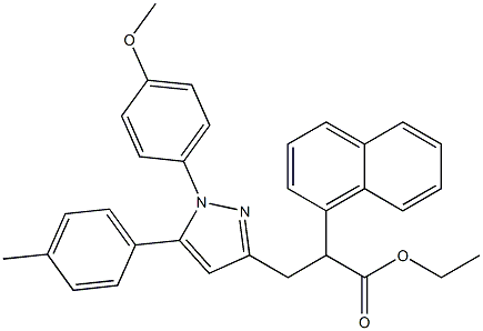 2-(1-Naphtyl)-3-[[1-(4-methoxyphenyl)-5-(4-methylphenyl)-1H-pyrazol]-3-yl]propanoic acid ethyl ester 구조식 이미지