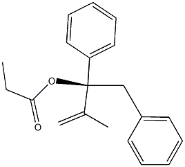 (+)-Propionic acid (S)-1-benzyl-2-methyl-1-phenylallyl ester Structure