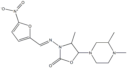 5-(3,4-Dimethyl-1-piperazinyl)methyl-3-(5-nitrofurfurylidene)amino-2-oxazolidinone 구조식 이미지