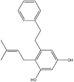 4-(3-Methyl-2-butenyl)-5-phenethylbenzene-1,3-diol Structure