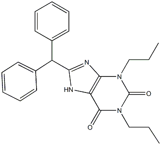 1,3-Dipropyl-8-diphenylmethylxanthine Structure