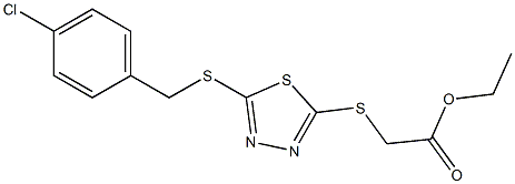 [[5-(4-Chlorobenzylthio)-1,3,4-thiadiazol-2-yl]thio]acetic acid ethyl ester 구조식 이미지