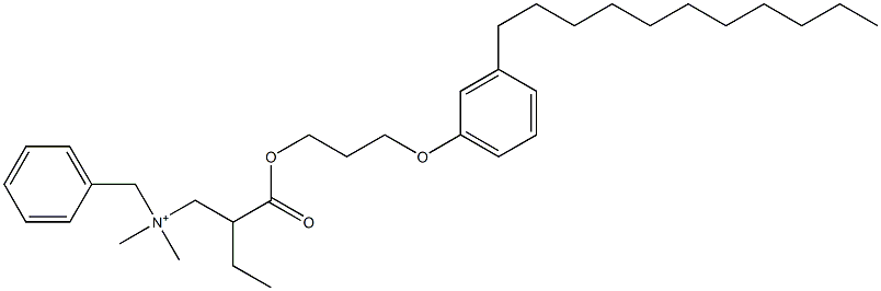 N,N-Dimethyl-N-benzyl-N-[2-[[3-(3-undecylphenyloxy)propyl]oxycarbonyl]butyl]aminium 구조식 이미지