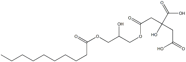 Citric acid dihydrogen 1-(2-hydroxy-3-decanoyloxypropyl) ester Structure