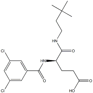 (R)-4-(3,5-Dichlorobenzoylamino)-5-oxo-5-(3,3-dimethylbutylamino)valeric acid Structure