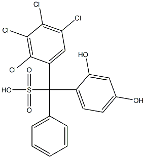 (2,3,4,5-Tetrachlorophenyl)(2,4-dihydroxyphenyl)phenylmethanesulfonic acid Structure