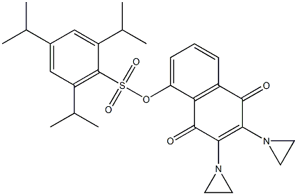 2,3-Bis(1-aziridinyl)-5-(2,4,6-triisopropylphenylsulfonyloxy)-1,4-naphthoquinone 구조식 이미지