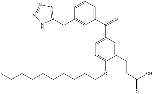 2-(Decyloxy)-5-[3-(1H-tetrazol-5-ylmethyl)benzoyl]benzenepropanoic acid Structure