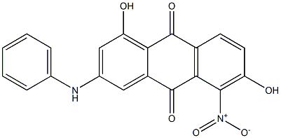 2-Anilino-4,7-dihydroxy-8-nitroanthraquinone 구조식 이미지