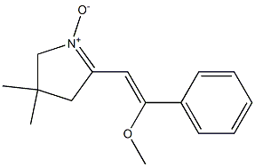 2-(2-Methoxy-2-phenylethenyl)-4,4-dimethyl-1-pyrroline 1-oxide 구조식 이미지