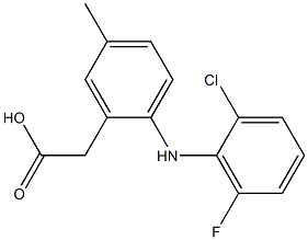 5-methyl-2-(2`-chloro-6`-fluoroanilino)phenylacetic acid Structure