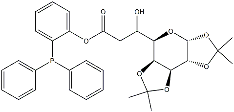 2-(1,2:3,4-Di-O-isopropyliden-alpha-D-galacto pyranos-6-yl)-acetic acid 2-diphenyl- phosphanyl-phenyl ester Structure