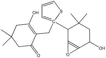 3-Hydroxy-2-((6-hydroxy-4,4-dimethyl-2-oxocyclohex-1-enyl)-2-thienylmethyl)-5,5-dimethylcyclohex-2-en-1-one Structure