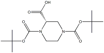(S)-1,4-Diboc-Piperazine-2-Carboxylic acid Structure