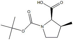 (2R,3S)-1-Boc-3-methylpyrrolidine-2-carboxylic acid Structure