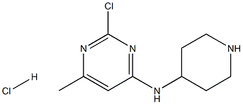 (2-Chloro-6-methyl-pyrimidin-4-yl)-piperidin-4-yl-amine hydrochloride 구조식 이미지