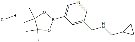 1-cyclopropyl-N-((5-(4,4,5,5-tetramethyl-1,3,2-dioxaborolan-2-yl)pyridin-3-yl)methyl)methanamine hydrochloride 구조식 이미지
