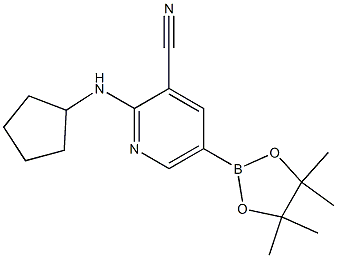 2-(cyclopentylamino)-5-(4,4,5,5-tetramethyl-1,3,2-dioxaborolan-2-yl)pyridine-3-carbonitrile 구조식 이미지