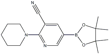 5-(4,4,5,5-tetramethyl-1,3,2-dioxaborolan-2-yl)-2-(piperidin-1-yl)pyridine-3-carbonitrile Structure