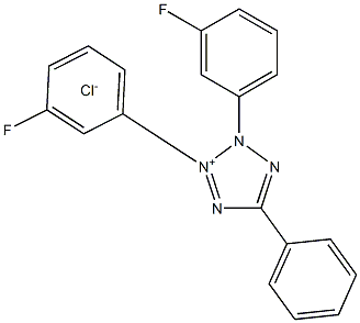 2,3-Bis(3-fluorophenyl)-5-phenyltetrazoliuM Chloride Structure