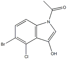 1-(5-broMo-4-chloro-3-hydroxy-1H-indol-1-yl)ethanone 구조식 이미지