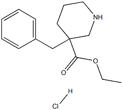 3-Benzyl-3-(ethoxycarbonyl)piperidine hydrochloride Structure