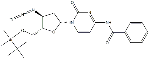 3'-Azido-N4-benzoyl-5'-O-tert-butyldimethylsilyl-2',3'-dideoxycytidine Structure