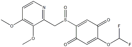 5-difluoromethoxy-2-[(3,4-dimethoxy-2-pyridyl)methyl]sulfinyl-1H-benzoquinone Structure