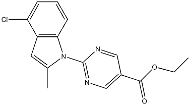 4-chloro-2-methylindolyl-5-ethoxycarbonylpyrimidine Structure