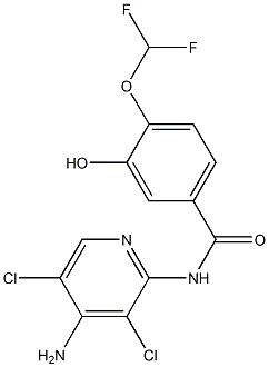 3-hydroxy -N- (3,5- dichloro-4-amino-pyridin-yl) -4- difluoromethoxy-benzamide Structure