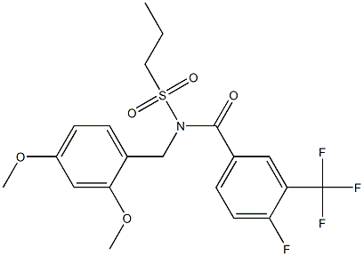 N-(2,4-dimethoxybenzyl)-4-fluoro-N-(propylsulfonyl)-3-(trifluoromethyl)benzamide Structure