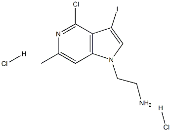 2-(4-Chloro-3-iodo-6-methyl-1H-pyrrolo[3,2-c]pyridin-1-yl)ethan-1-amine dihydrochloride 구조식 이미지