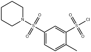 2-methyl-5-(piperidine-1-sulfonyl)benzene-1-sulfonyl chloride 구조식 이미지