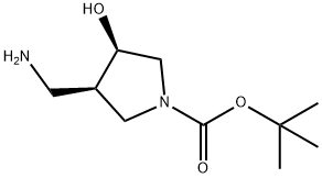 tert-butyl (3R,4R)-3-(aminomethyl)-4-hydroxypyrrolidine-1-carboxylate Structure