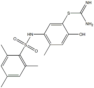 2-hydroxy-5-[(mesitylsulfonyl)amino]-4-methylphenyl imidothiocarbamate 구조식 이미지