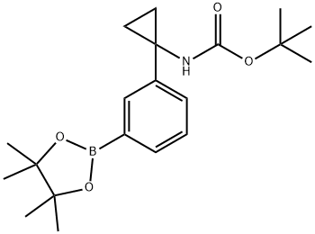 tert-butyl (1-(3-(4,4,5,5-tetramethyl-1,3,2-dioxaborolan-2-yl)phenyl)cyclopropyl)carbamate 구조식 이미지