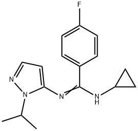 N-cyclopropyl-4-fluoro-N'-[1-(propan-2-yl)-1H-pyrazol-5-yl]benzene-1-carboximidamide Structure