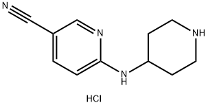 6-[(piperidin-4-yl)amino]pyridine-3-carbonitrile dihydrochloride Structure