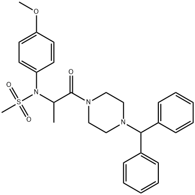 N-[2-(4-benzhydryl-1-piperazinyl)-1-methyl-2-oxoethyl]-N-(4-methoxyphenyl)methanesulfonamide Structure