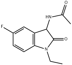 Acetamide,  N-(1-ethyl-5-fluoro-2,3-dihydro-2-oxo-1H-indol-3-yl)- Structure