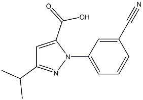 1-(3-cyanophenyl)-3-isopropyl-1H-pyrazole-5-carboxylic acid Structure